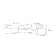 Lugano Five Pieces Sectional Dims RG