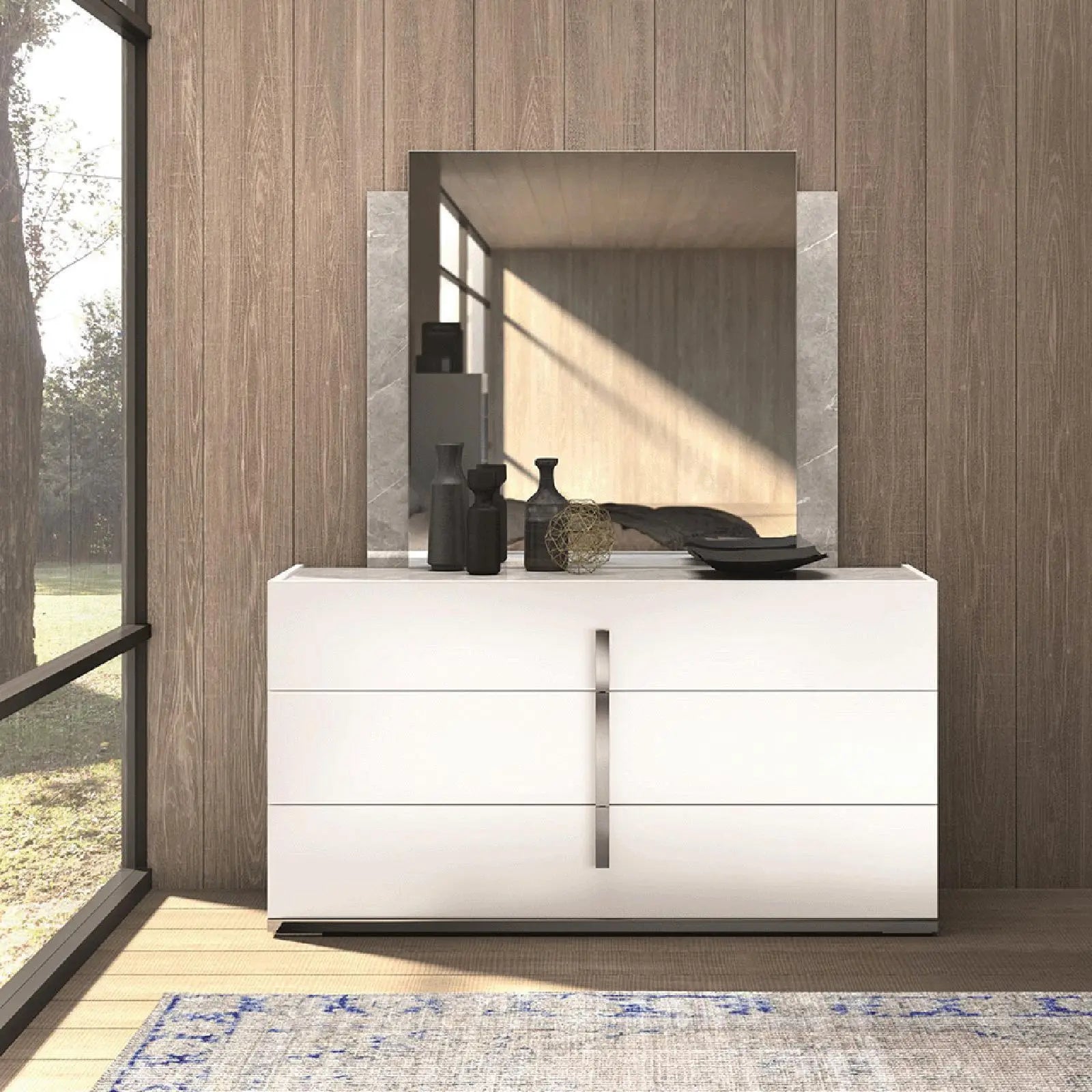 Mara White Modern Dresser