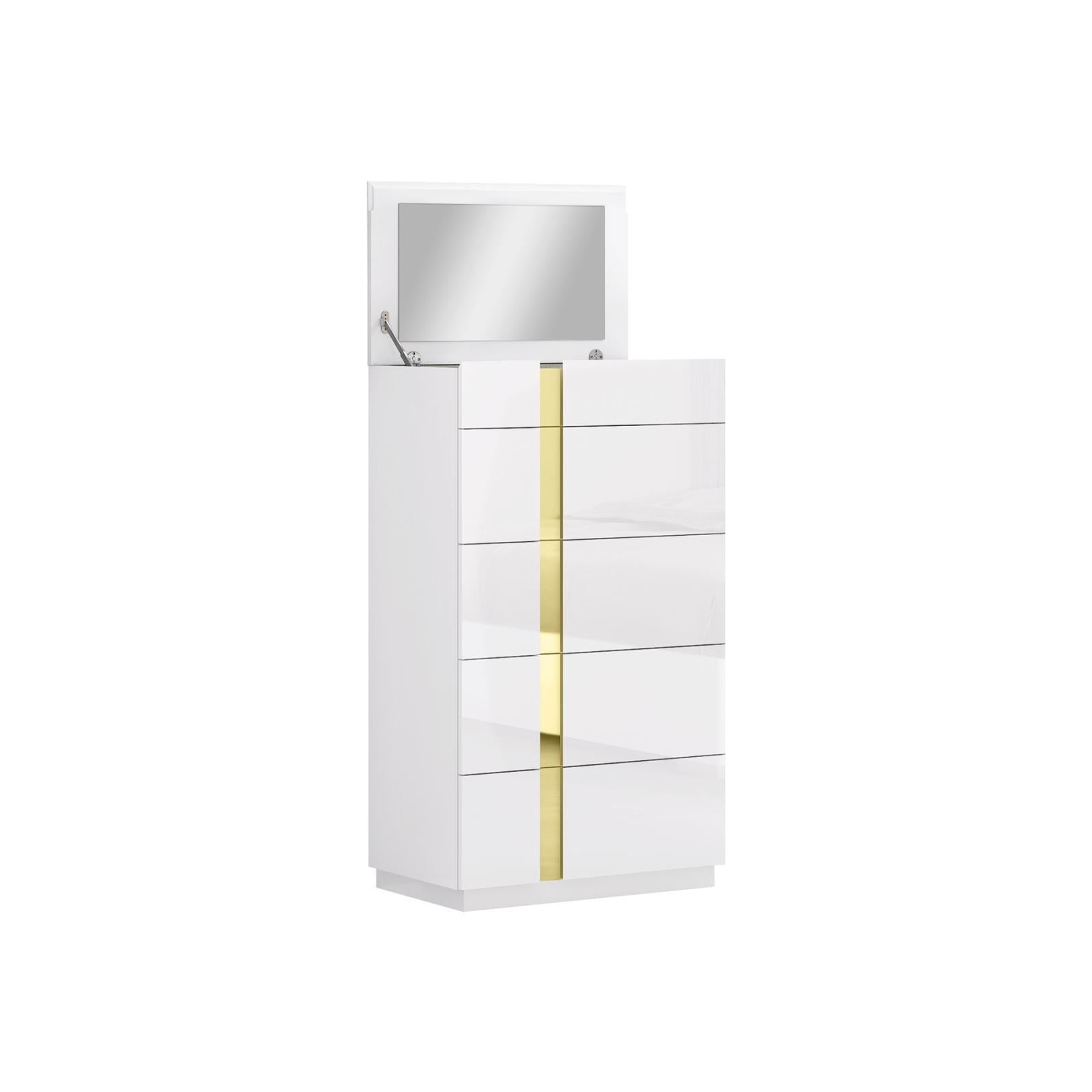 Marbella White Chest | Titanium Gold