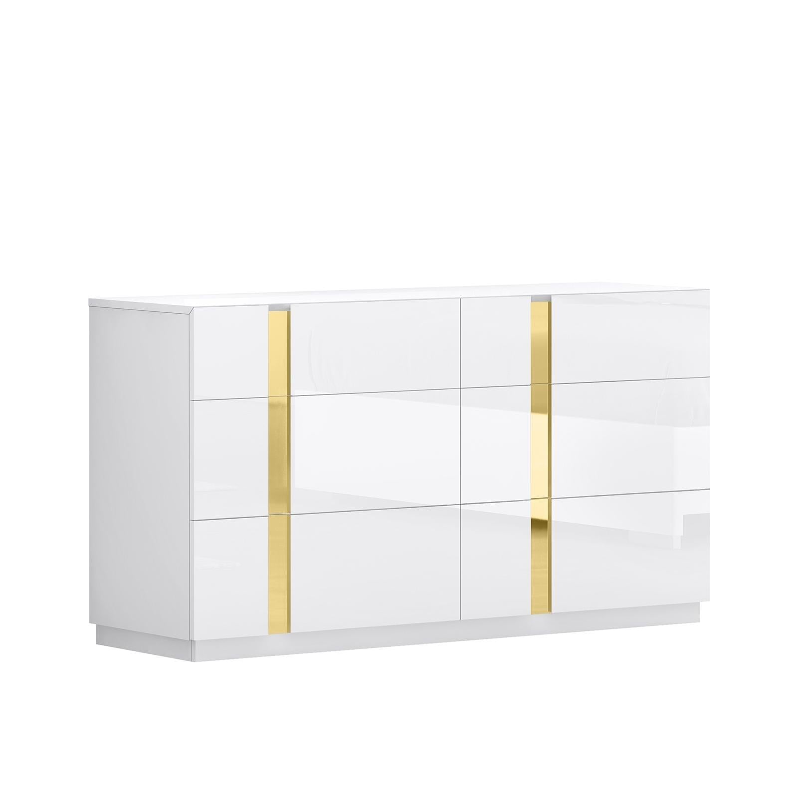 Marbella White Dresser | Titanium Gold