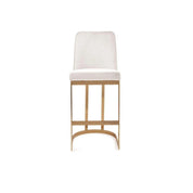 Mariella Titanium Gold Brushed Stainless Steel Base Beige Counter Stool