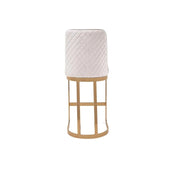 Mariella Titanium Gold Brushed Stainless Steel Base Beige Modern Counter Stool