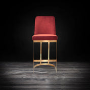 Mariella Titanium Gold Brushed Stainless Steel Base Burg Modern Counter Stool