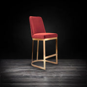 Mariella Titanium Gold Brushed Stainless Steel Base Burg Stylish Counter Stool