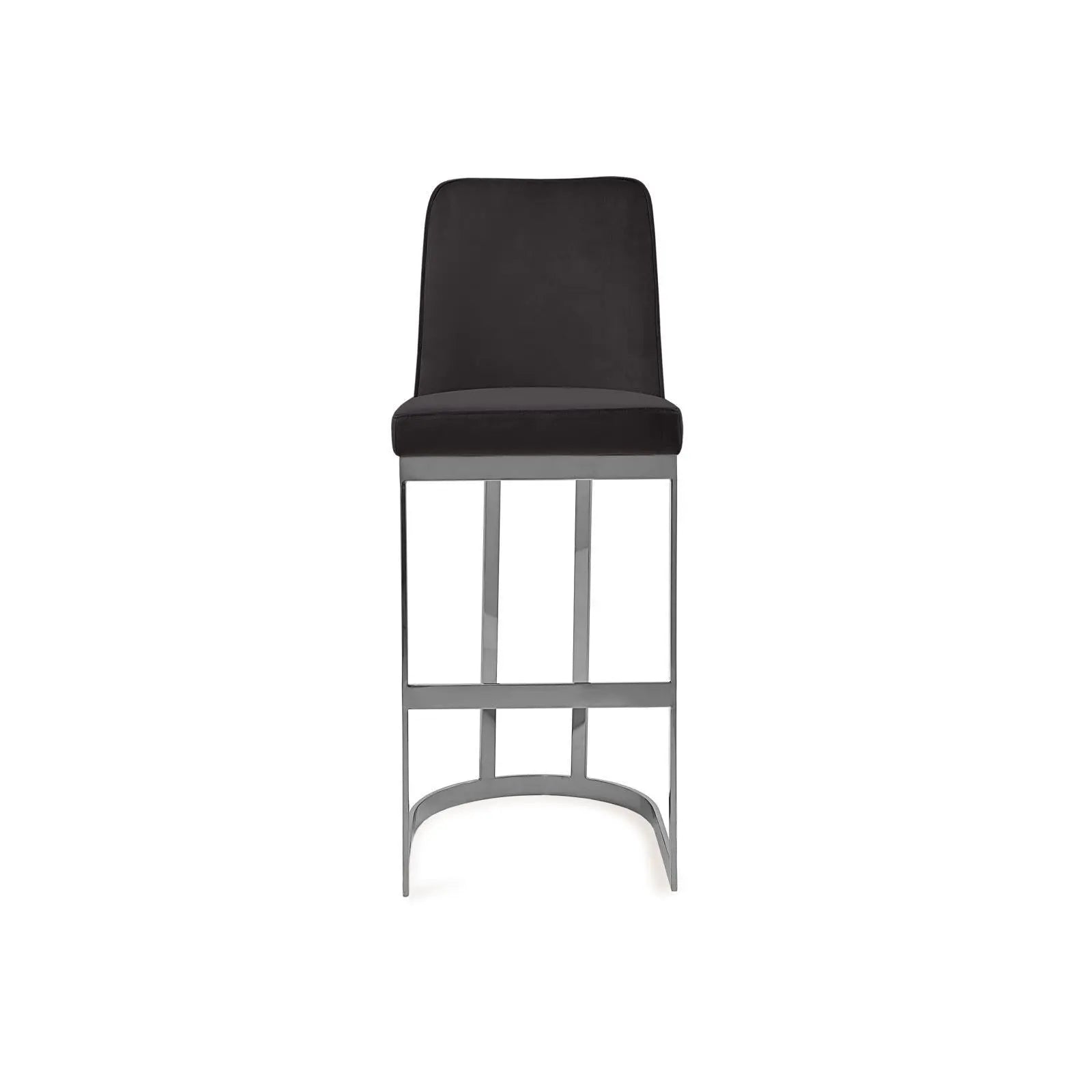 Mariella Silver Black Bar Stool