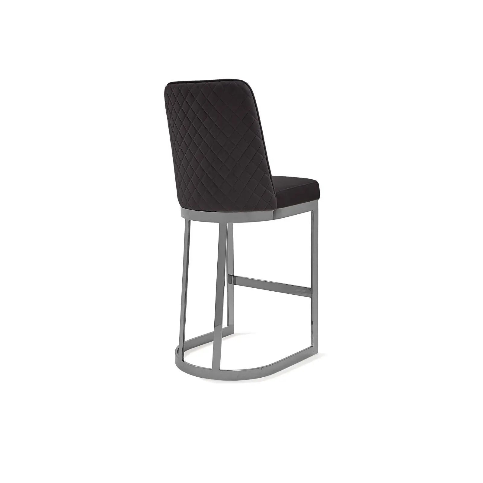 Mariella Silver Black Counter Luxury Bar Stool