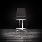 Mariella Silver Black Counter Modern Bar Stool