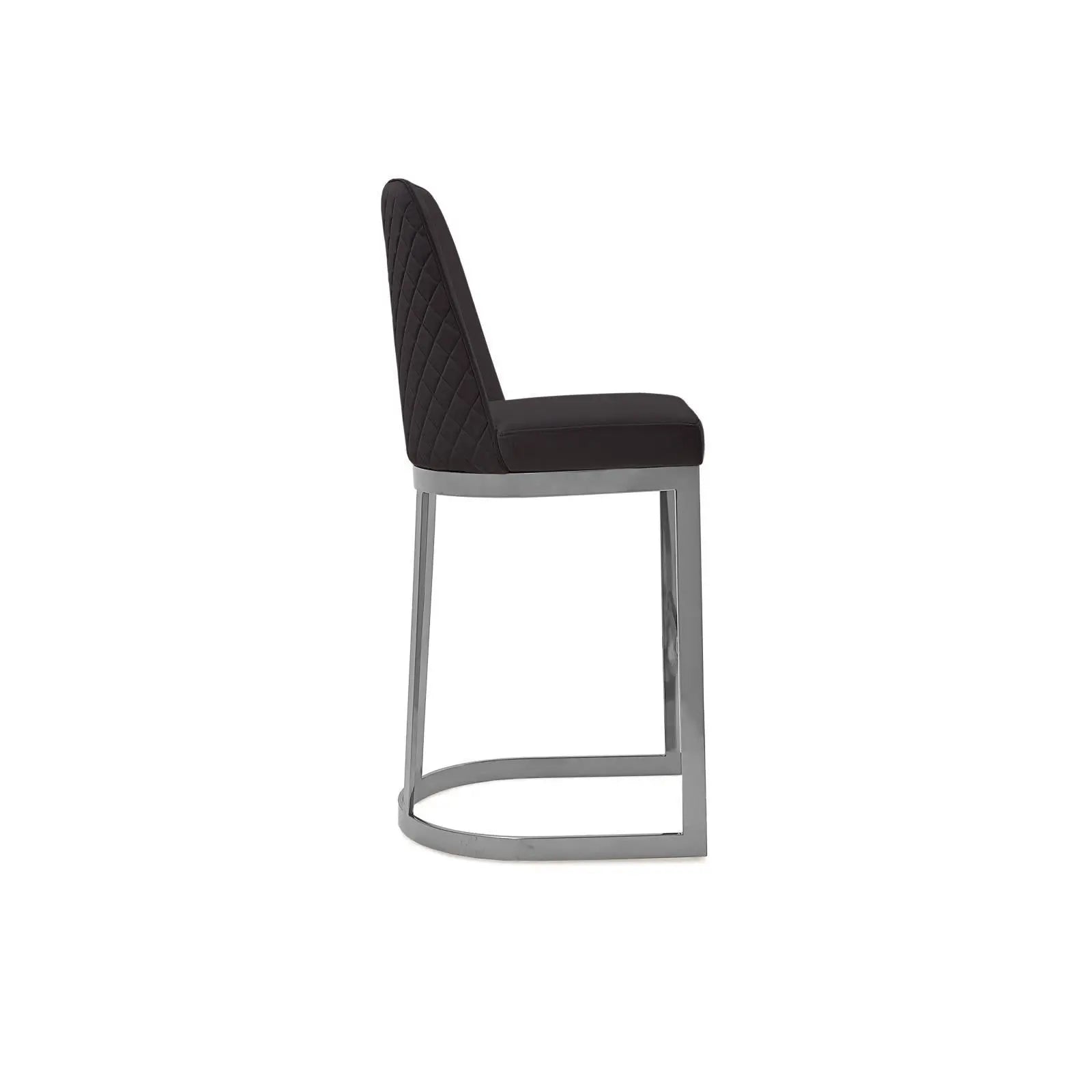 Mariella Silver Black Counter Roberto Grassie Bar Stool