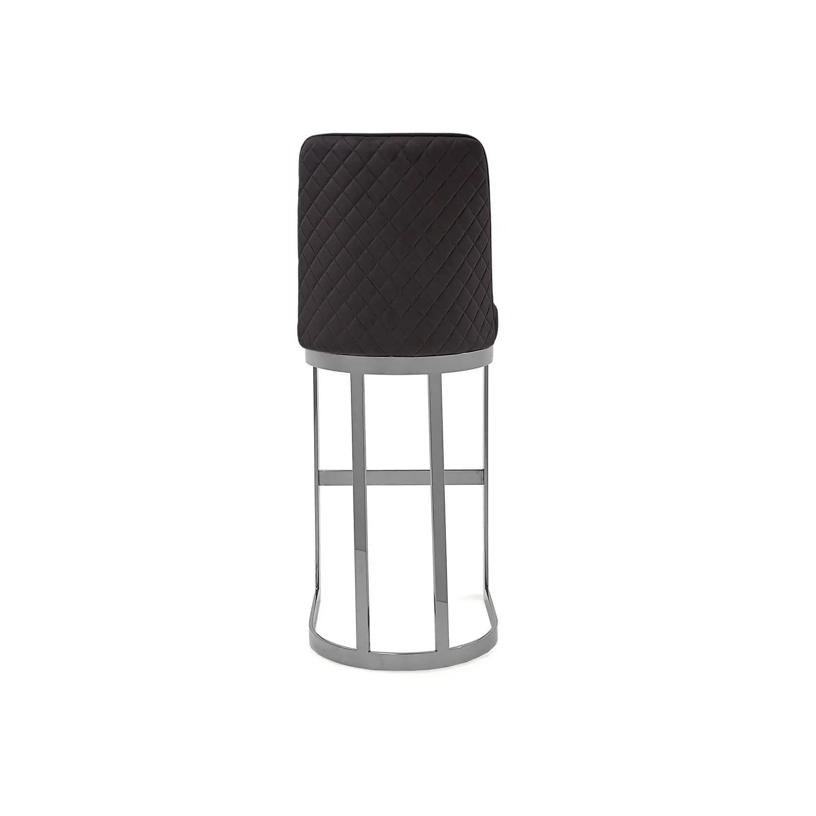 Mariella Silver Black Modern Bar Stool
