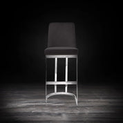 Mariella Silver Black Modern Bar Stool