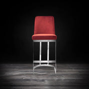 Mariella Silver Burgundy Counter Modern Bar Stool