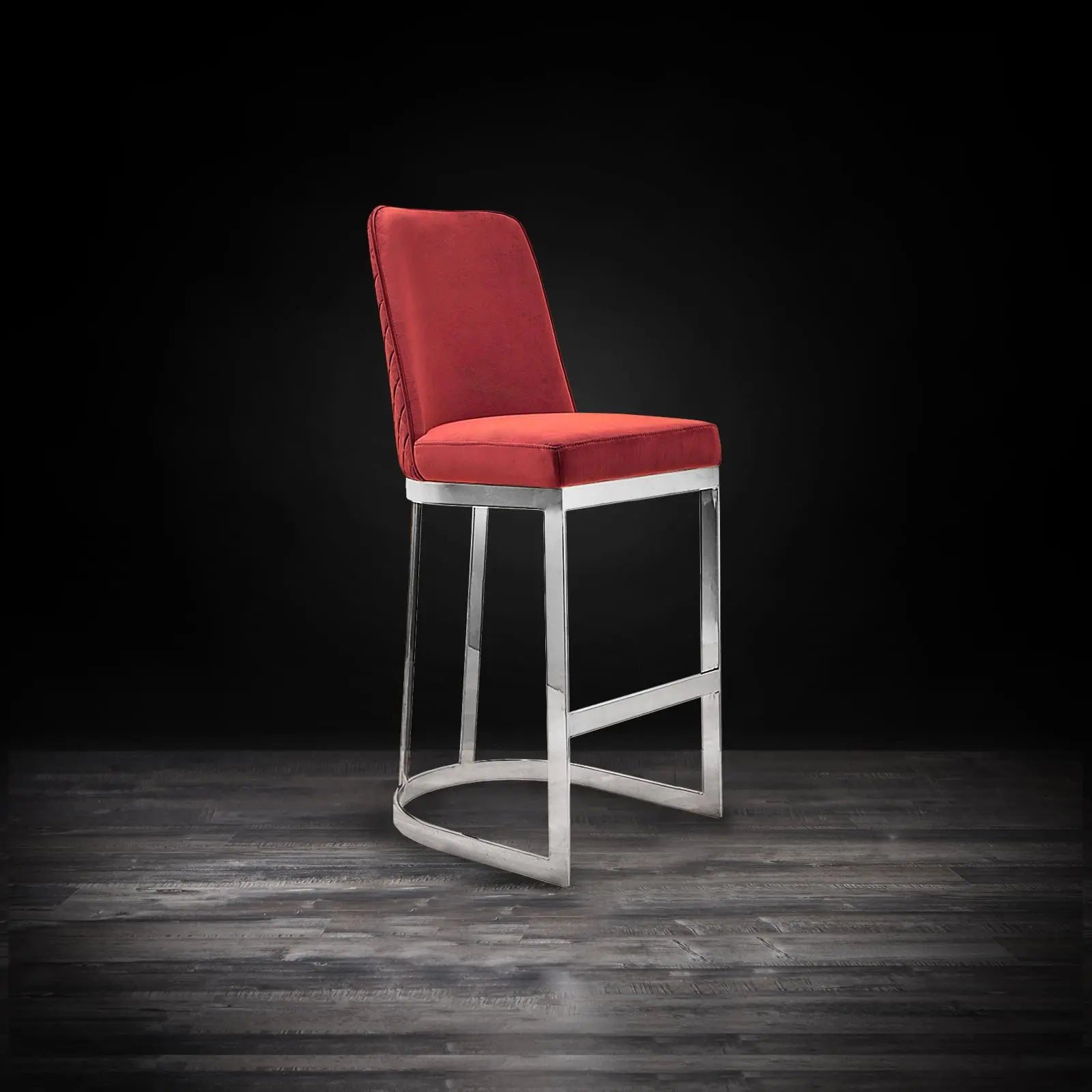 Mariella Silver Burgundy Counter Stylish Bar Stool