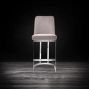 Mariella Silver Gray Counter Modern Bar Stool