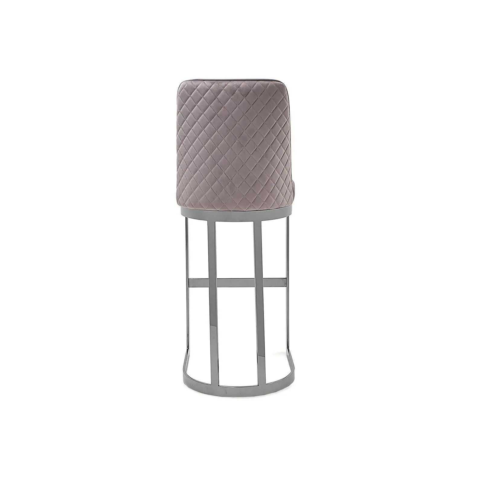 Mariella Silver Gray Modern Bar Stool