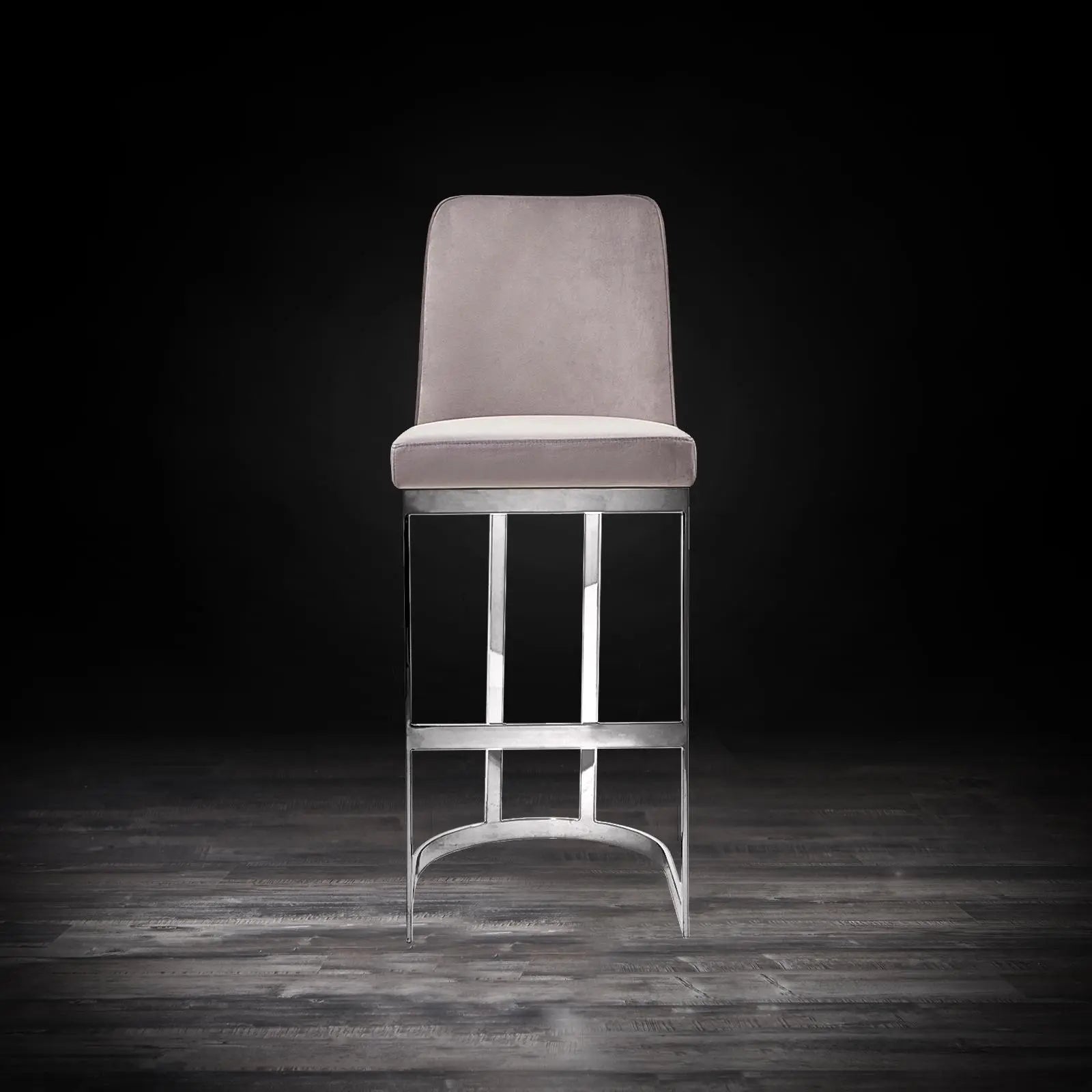 Mariella Silver Gray Modern Bar Stool