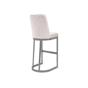Mariella Polished Stainless Steel Base Beige Bar Luxury Bar Stool