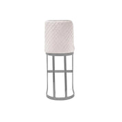 Mariella Polished Stainless Steel Base Beige Bar Modern Bar Stool
