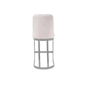 Mariella Polished Stainless Steel Base Beige Modern Counter Stool