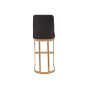 Mariella Titanium Gold Polished Stainless Steel Base Black Modern Bar Stool