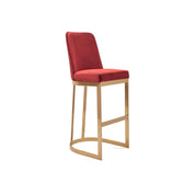Mariella Titanium Gold Polished Stainless Steel Base Burgundy Stylish Bar Stool