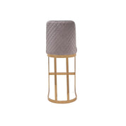 Mariella Titanium Gold Polished Stainless Steel Base Gray Modern Bar Stool