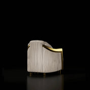 Massimo Lux Brushed Titanium Gold Chair Beige Roberto Grassie