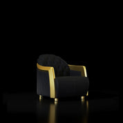 Massimo Lux Brushed Titanium Gold Chair Black