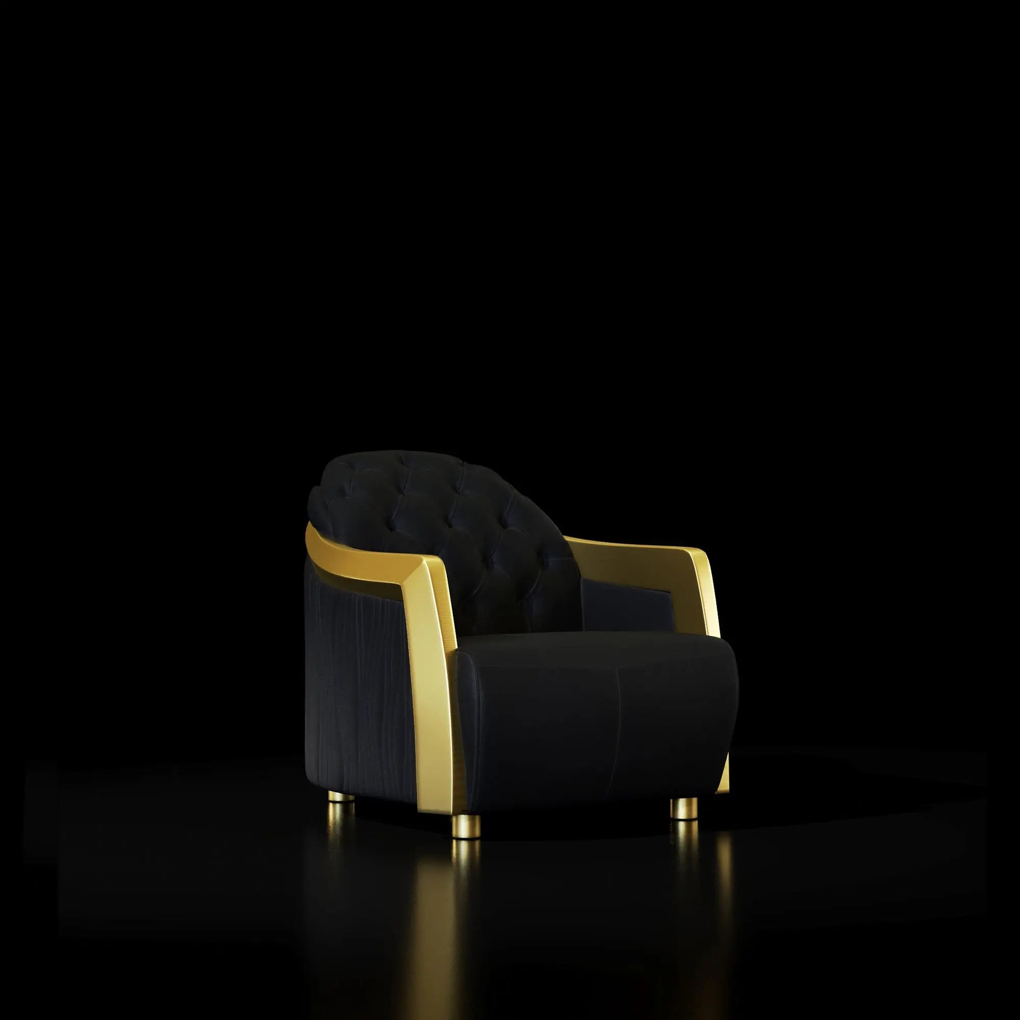 Massimo Lux Brushed Titanium Gold Chair Black