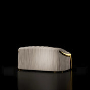 Massimo Lux Brushed Titanium Gold Loveseat Beige Roberto Grassie