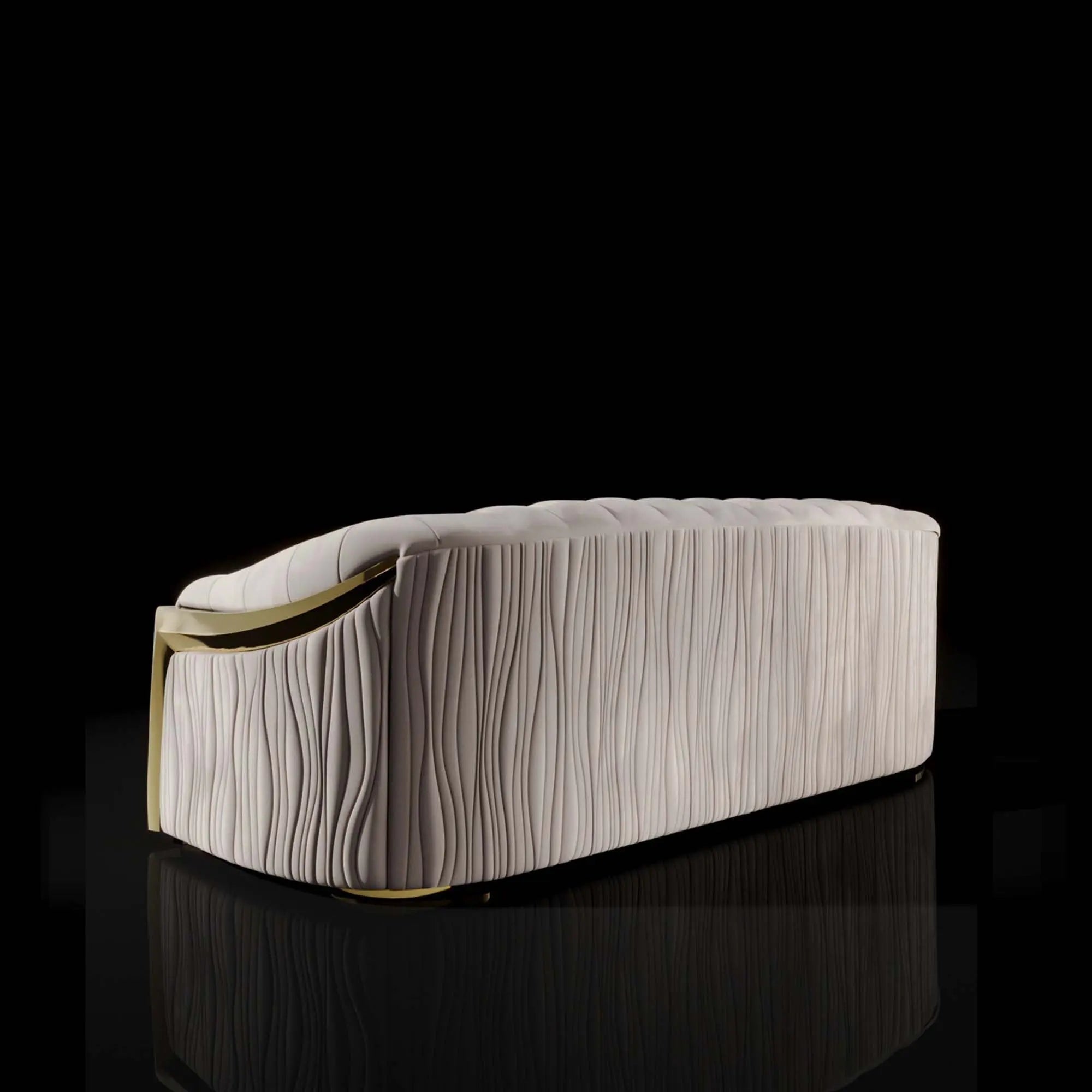 Massimo Lux Brushed Titanium Gold Sofa Beige Roberto Grassie Modern