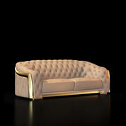 Massimo Lux Brushed Titanium Gold Sofa Taupe