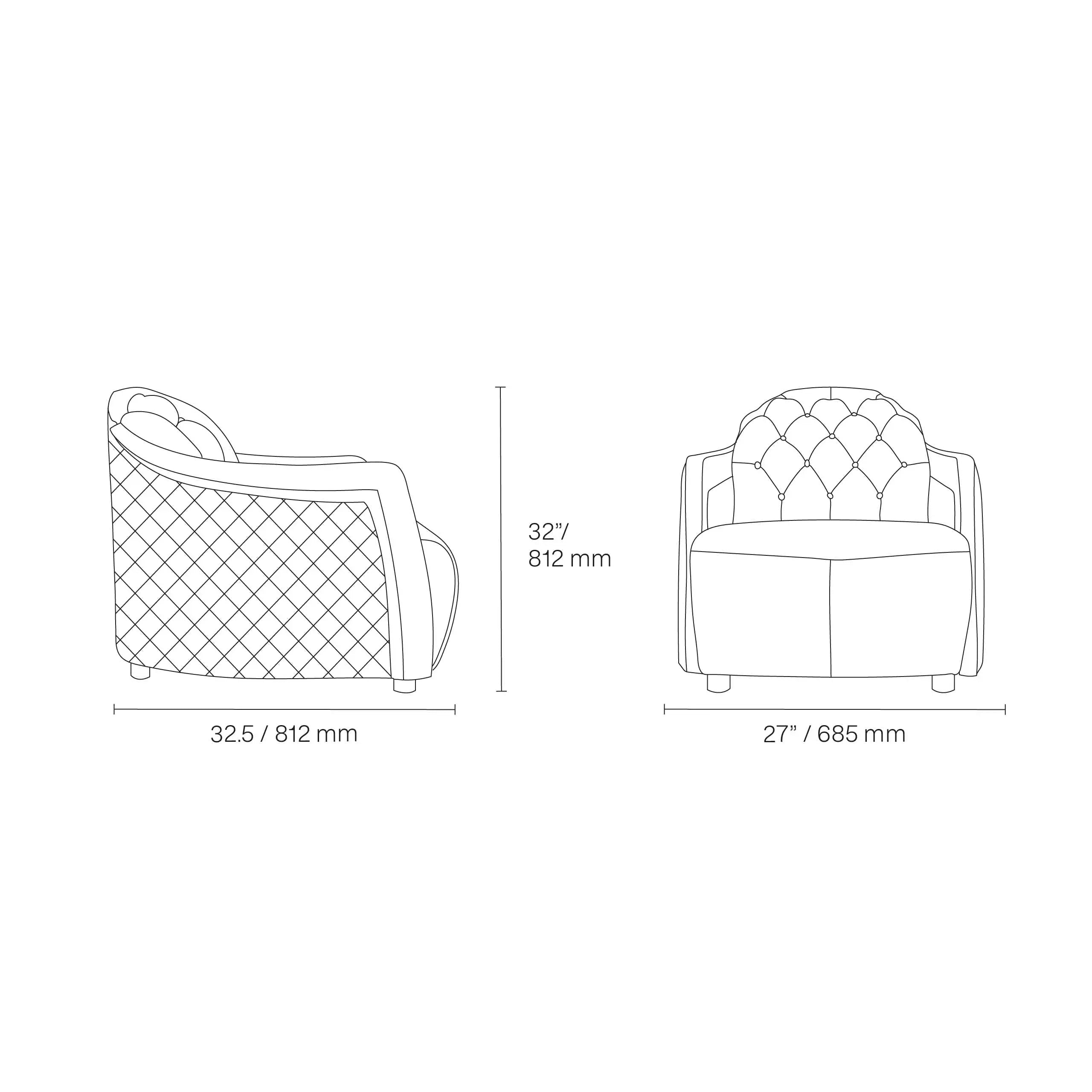 Massimo Lux Chair Dims RG