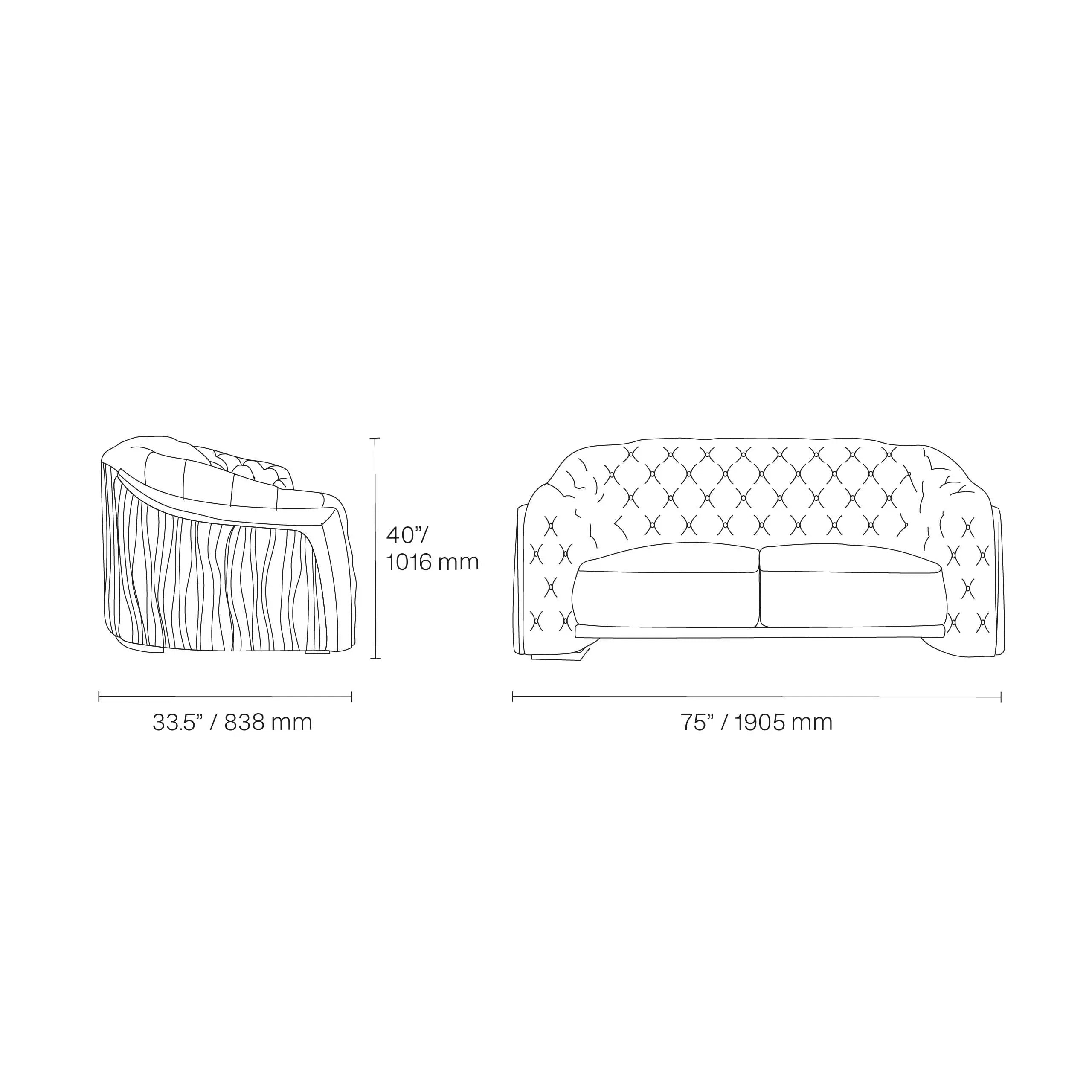 Massimo Lux Brushed Titanium Gold Sofa Set | Black - My Store--Sofa Set