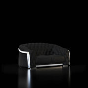 Massimo Lux Silver Loveseat Black