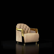 Massimo Lux Titanium Gold Chair Taupe