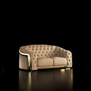 Massimo Lux Titanium Gold Loveseat Taupe