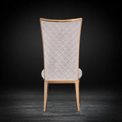 Massimo Rose Gold Polished Stainless Steel Base Beige Luxury Dining Chair