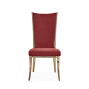 Massimo Rose Gold Polished Stainless Steel Base Burgundy Dining Chair