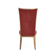 Massimo Rose Gold Polished Stainless Steel Base Burgundy Luxury Dining Chair