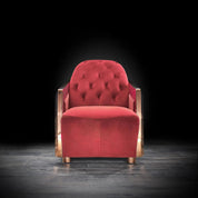 Massimo Rose Gold Polished Stainless Steel Base Burgundy Modern Sofa Set