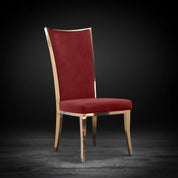 Massimo Rose Gold Polished Stainless Steel Base Burgundy Modern Dining Chair