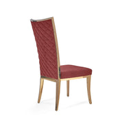 Massimo Rose Gold Polished Stainless Steel Base Burgundy Roberto Grassie Dining Chair