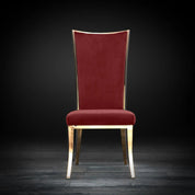 Massimo Rose Gold Polished Stainless Steel Base Burgundy Stylish Dining Chair