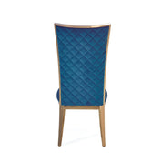 Massimo Rose Gold Polished Stainless Steel Base Dark Blue Luxury Dining Chair