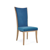Massimo Rose Gold Polished Stainless Steel Base Dark Blue Stylish Dining Chair