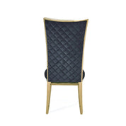 Massimo Titanium Gold Polished Stainless Steel Base Black Luxury Dining Chair