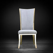 Massimo Titanium Gold Polished Stainless Steel Base Gray Stylish Dining Chair