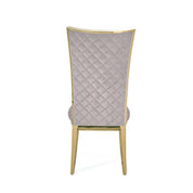 Massimo Titanium Gold Polished Stainless Steel Base Taupe Luxury Dining Chair