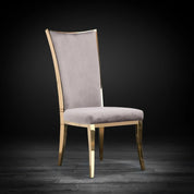 Massimo Titanium Gold Polished Stainless Steel Base Taupe Modern Dining Chair