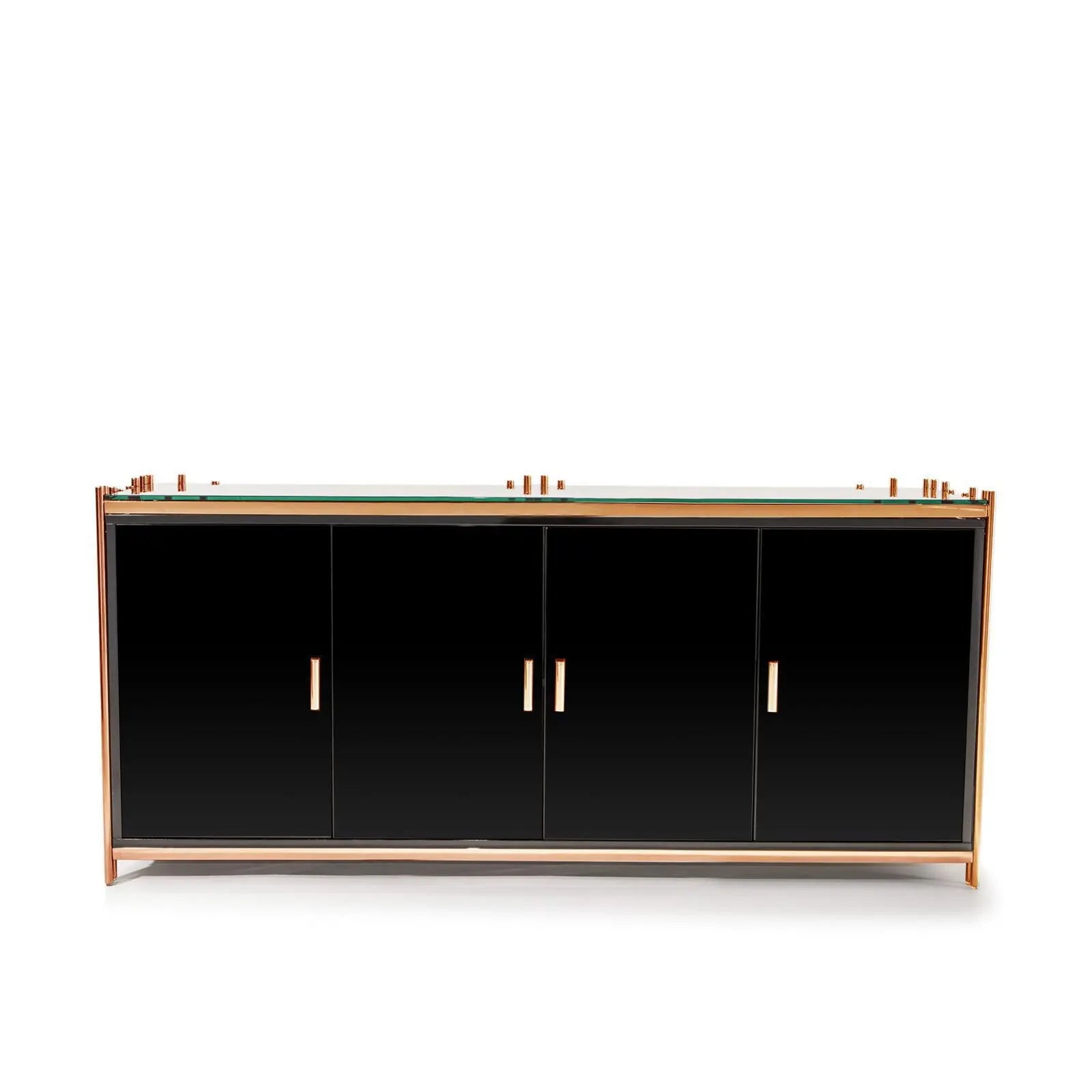 Mauris Door Rose Gold Polished Stainless Steel Base Buffet